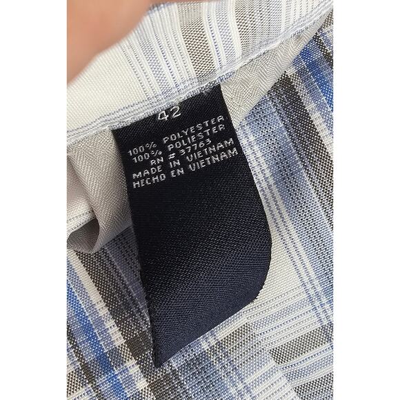 PGA tour size 42 blue plaid quick dry performance golf shorts EUC flat front - Picture 4 of 6